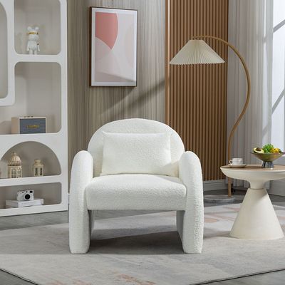 Bergman 1-Seater Fabric Accent Chair - White - With 2-Year Warranty